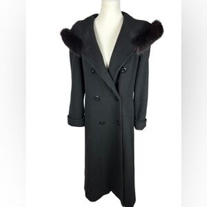 Scaasi Black Fur Collar Coat
